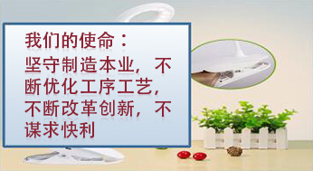 我們的使命：堅(jiān)守制造本業(yè)，不斷優(yōu)化工序工藝，不斷改革創(chuàng)新，不謀求快利